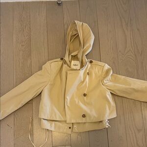 ba&sh women’s ' Cream Hooded Cropped Jacket